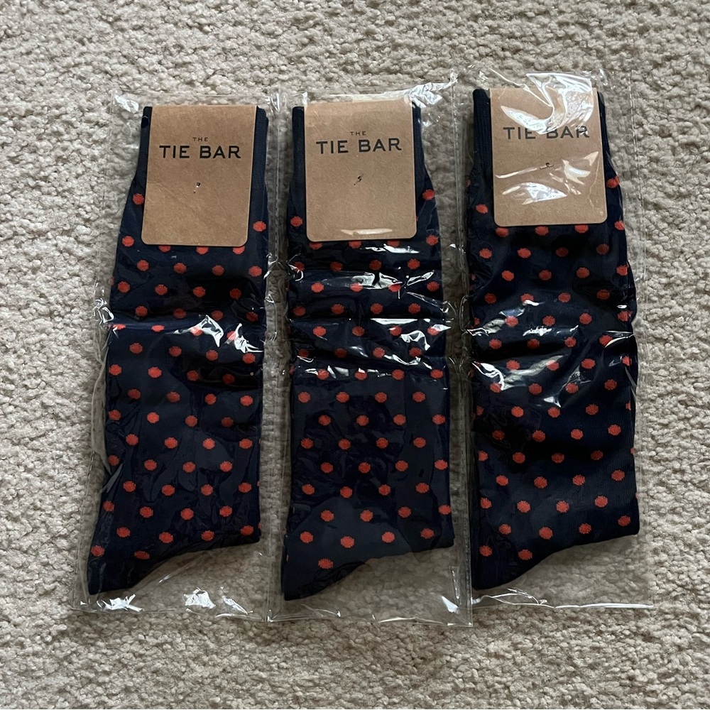 The Tie Bar - Circuit Dot Men’s Socks - Lot/Set of 3 - NWT